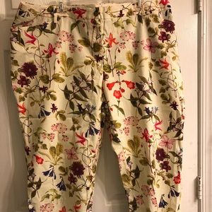 Lands End Plus Size Cropped Floral Chinos